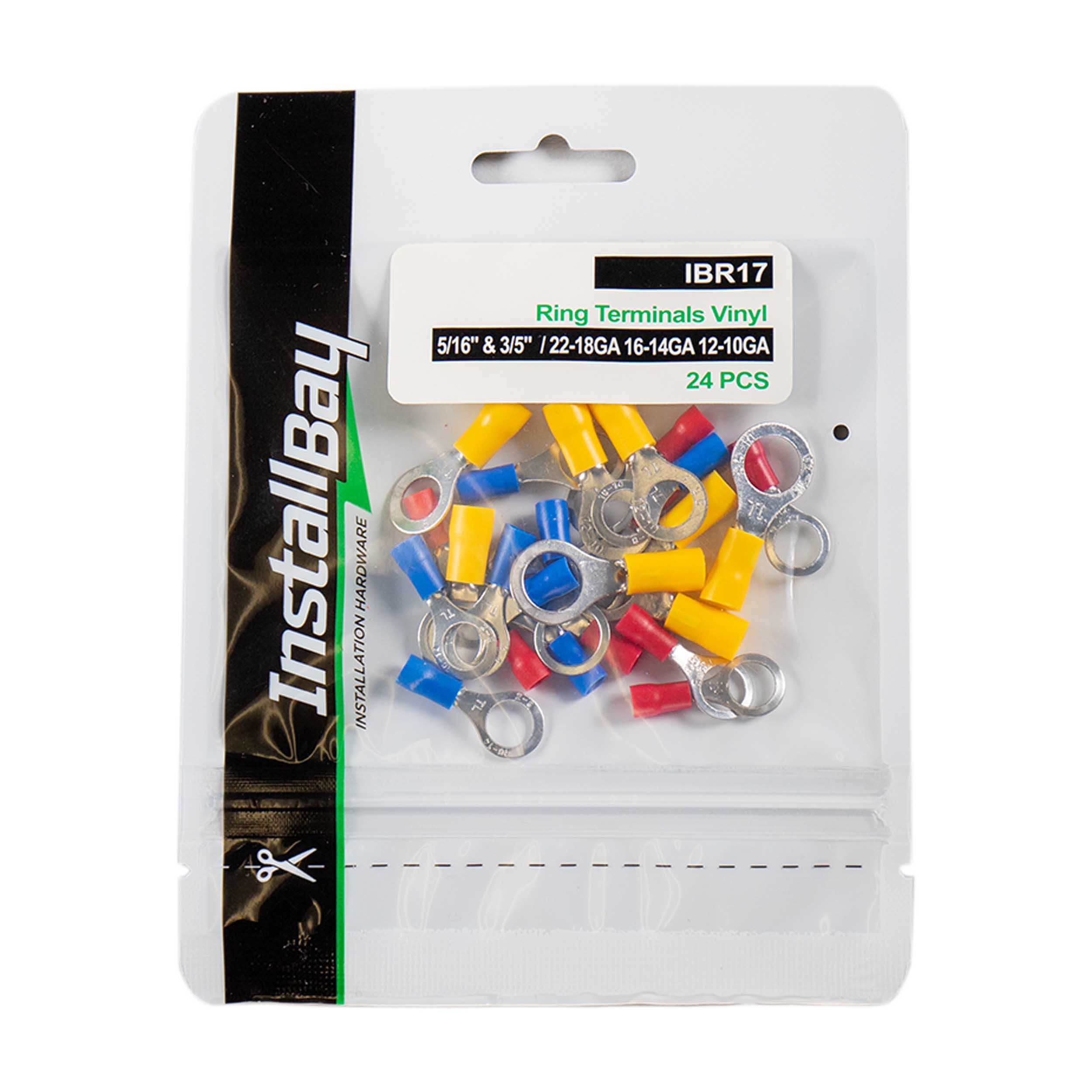 Assorted Ring Terminals 5/16 & 3/5 IN Vinyl - Retail Pack