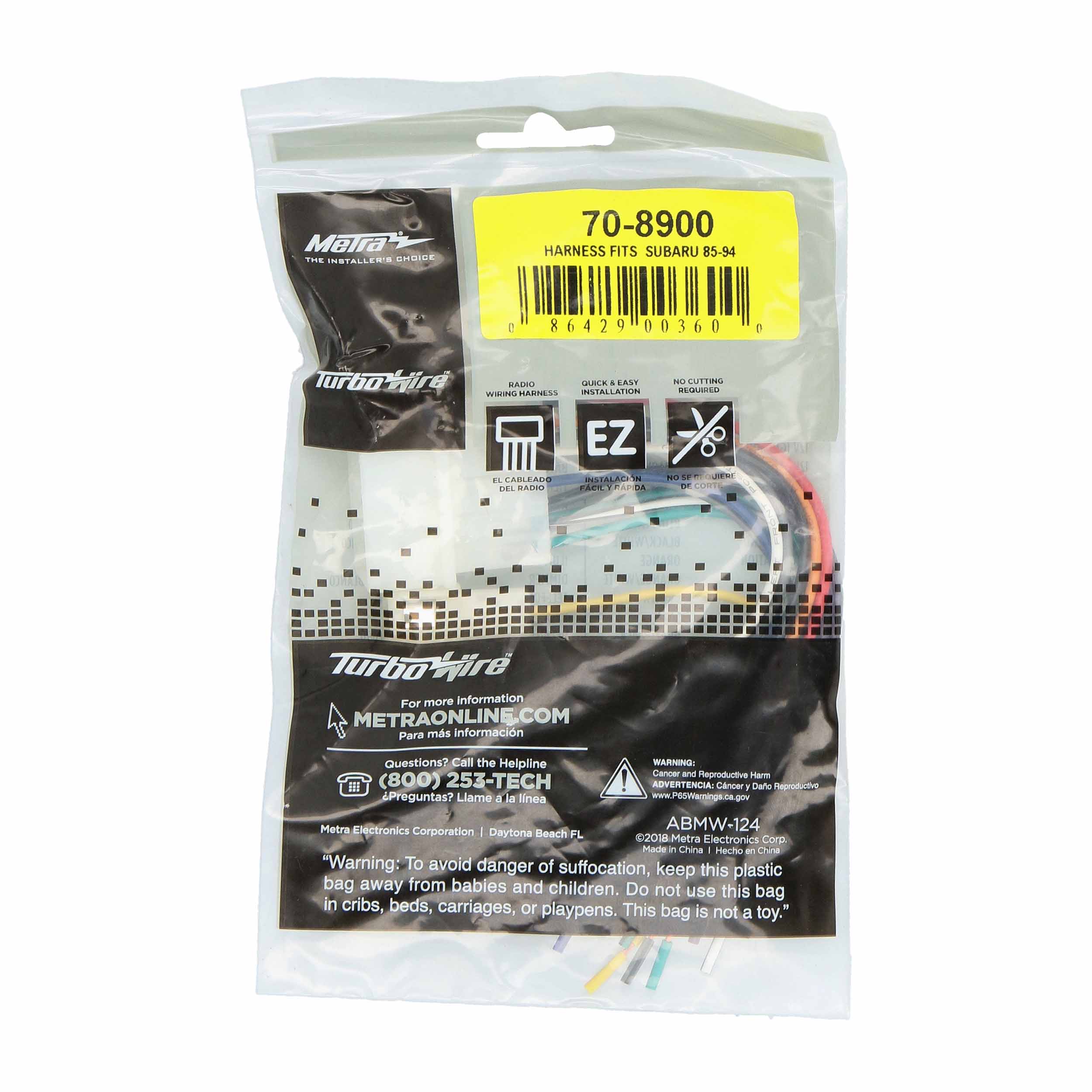 Radio Replacement Harness - Fits Subaru 1985-1994