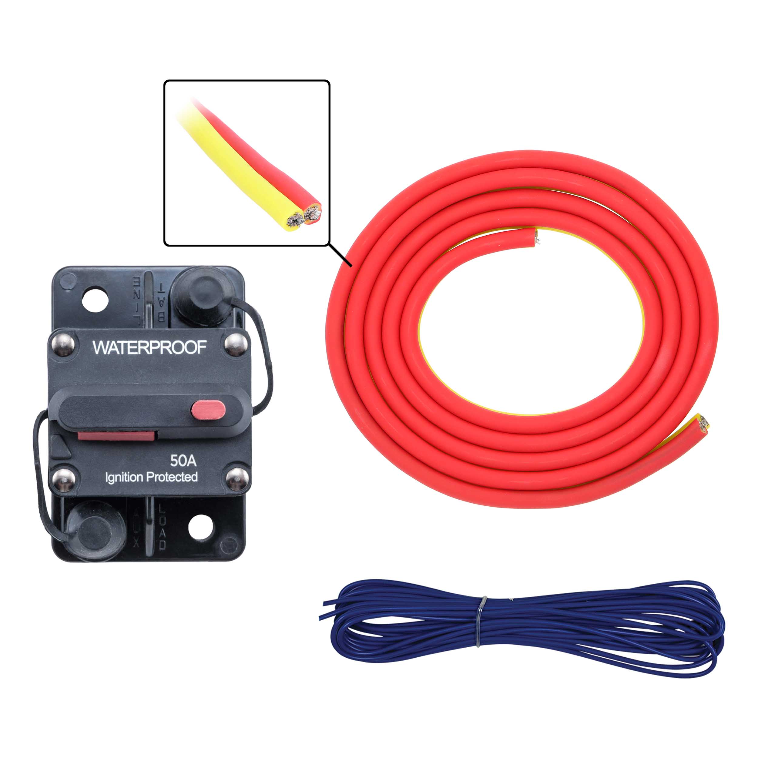8 AWG Marine Amp Kit - 20ft. w/ Circuit Breaker
