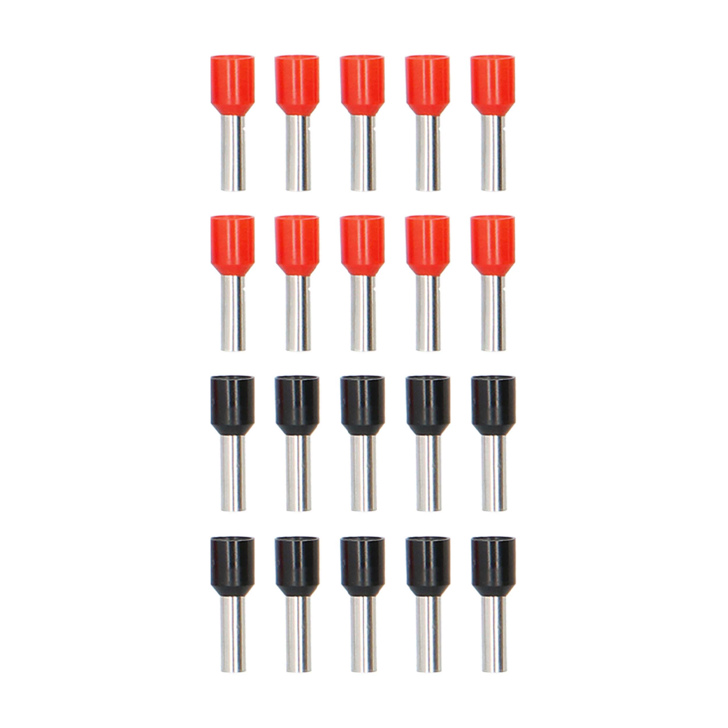 20-Piece Red and Black 10GA Ferrules - Refill Pack