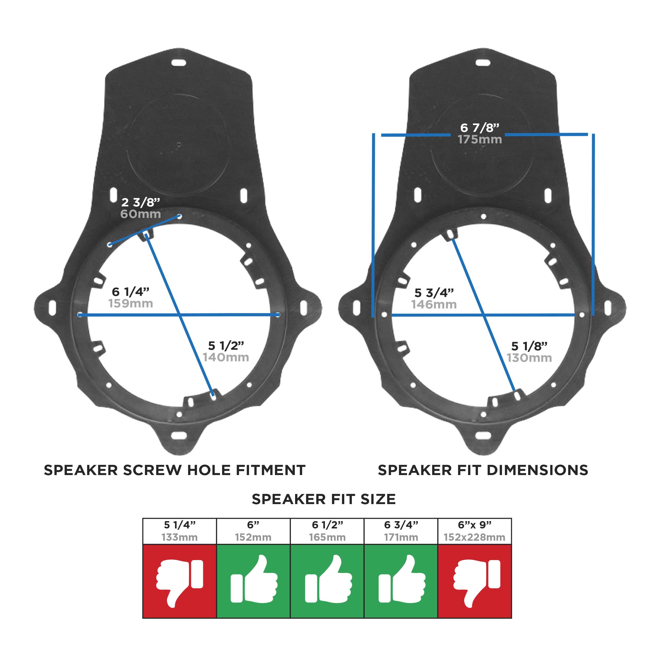 Chevy Corvette 1997-2004 Speaker Adapter - 6 to 6.75in