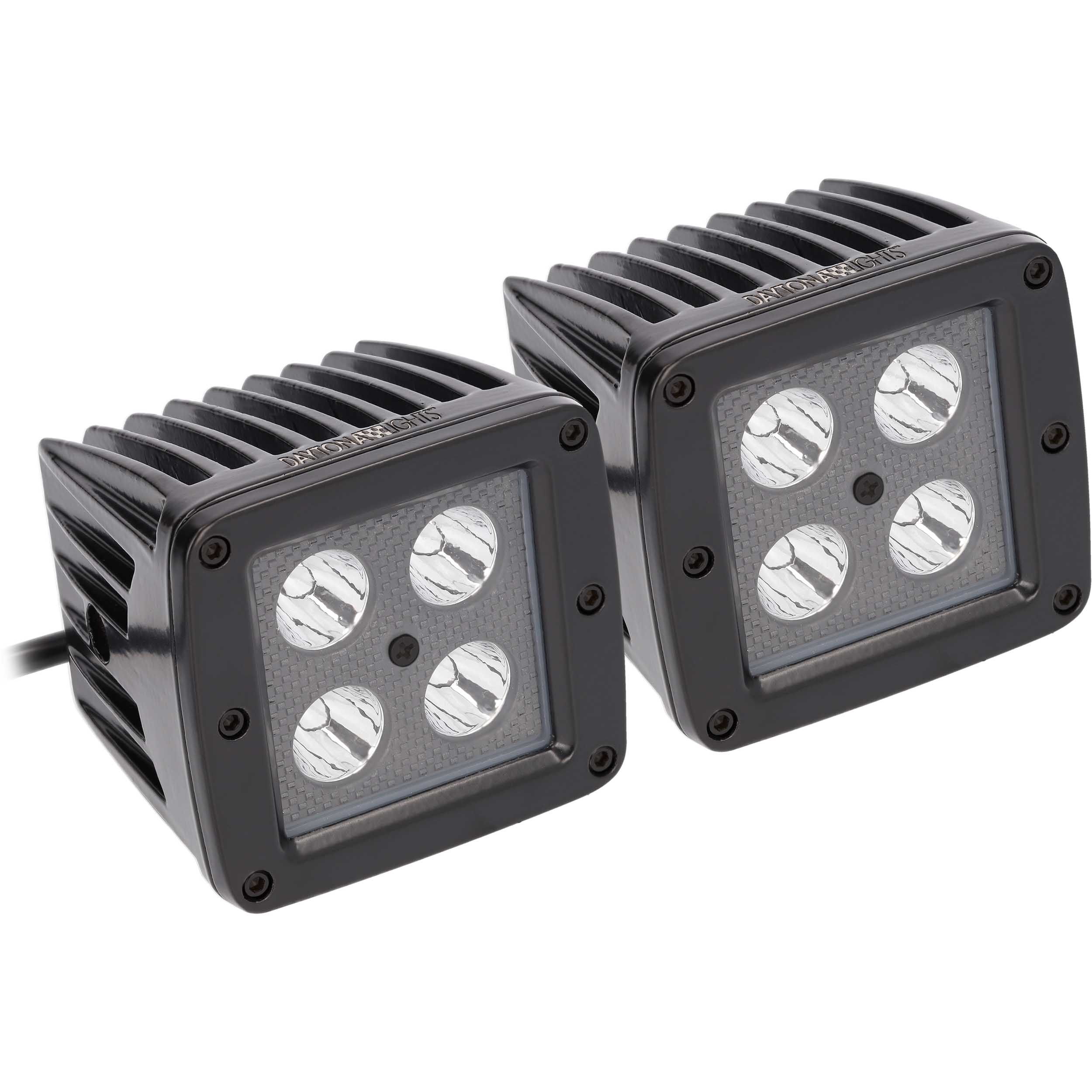 Daytona Lights Blackout 3" Cube Lights - 4 LED Spot (2Pk)