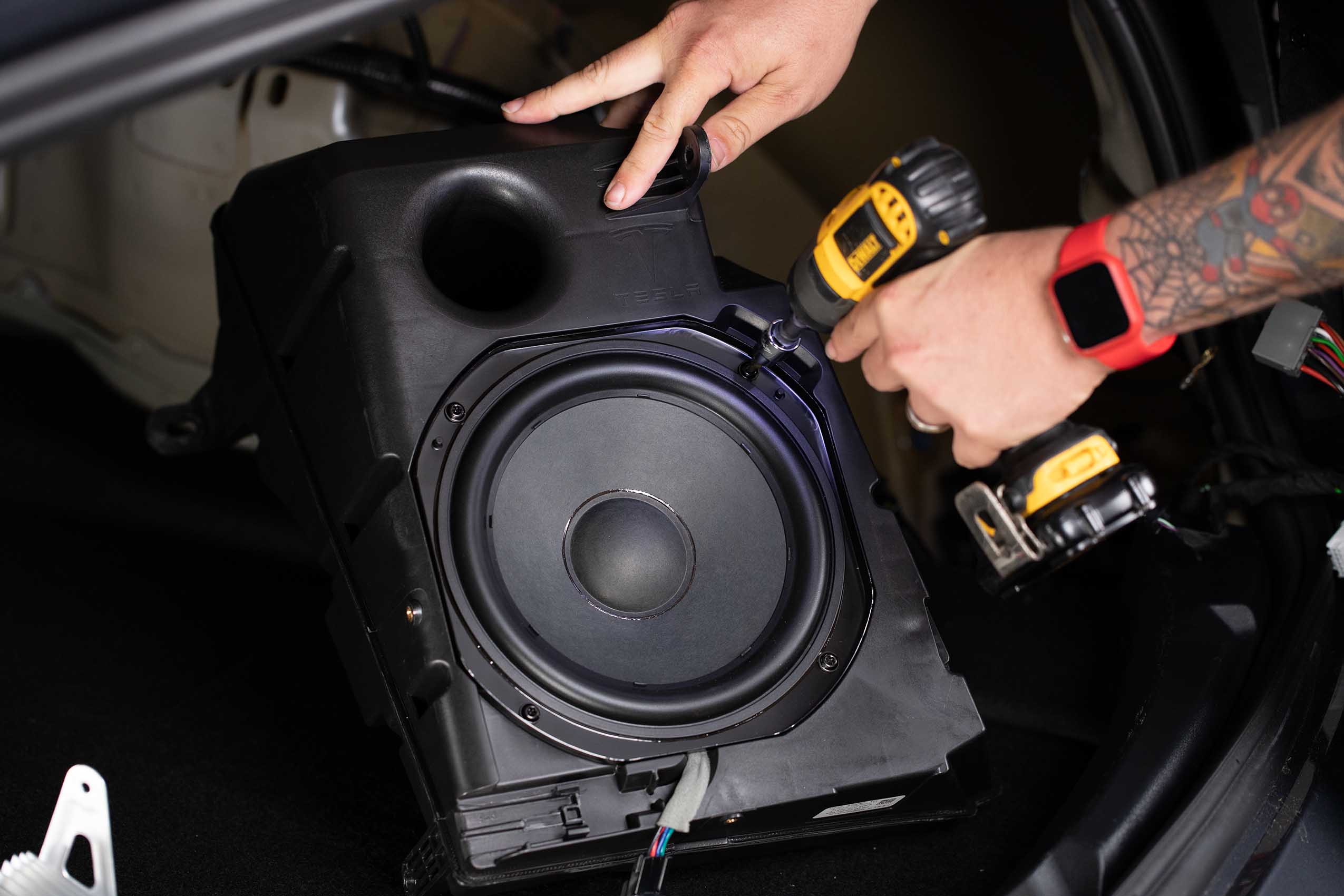 Subwoofer Enclosure Adapter Plate Tesla Model 3 - Model Y