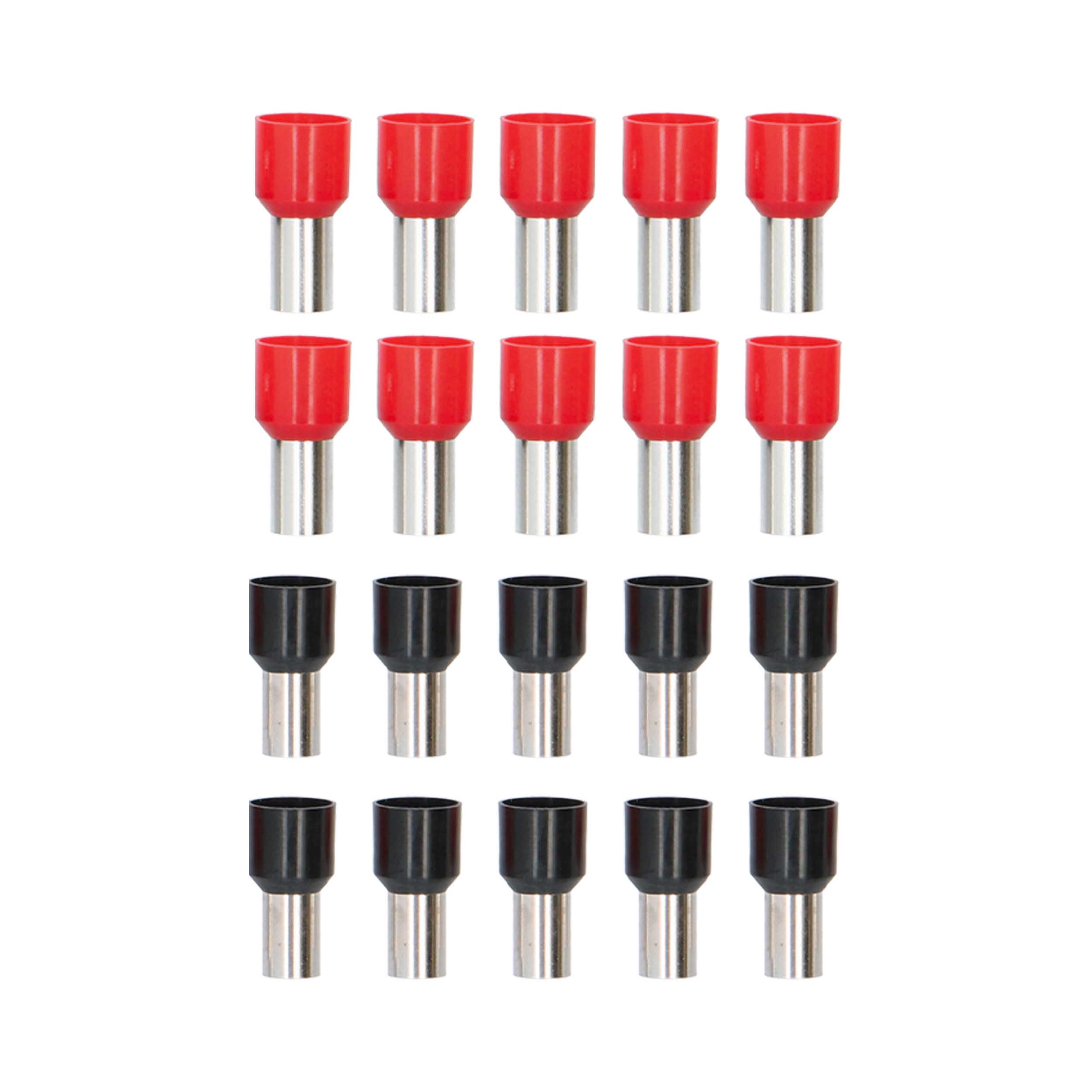20-Piece Red and Black 4GA Ferrules - Refill Pack