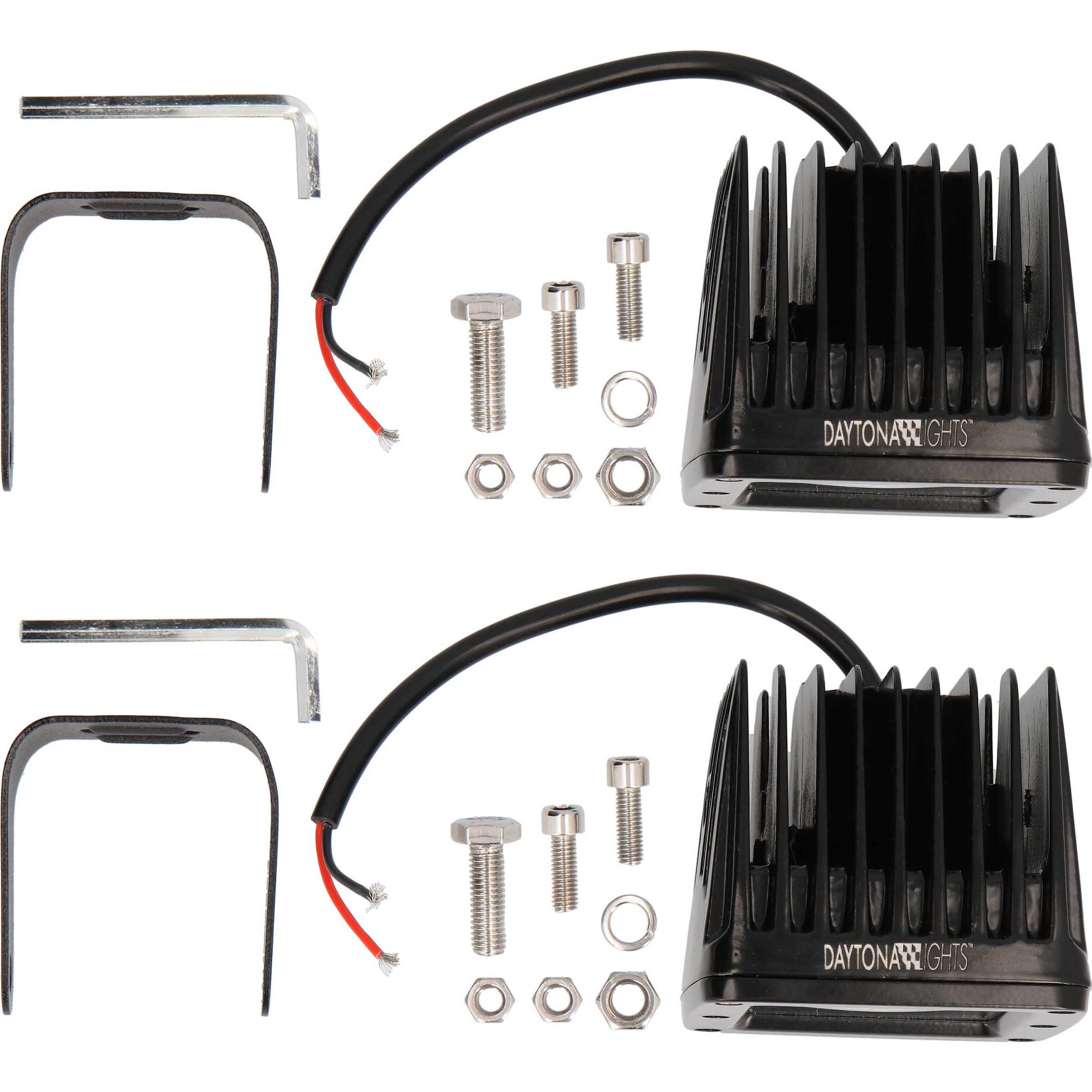 Daytona Lights Blackout 3" Cube Lights - 4 LED Spot (2Pk)