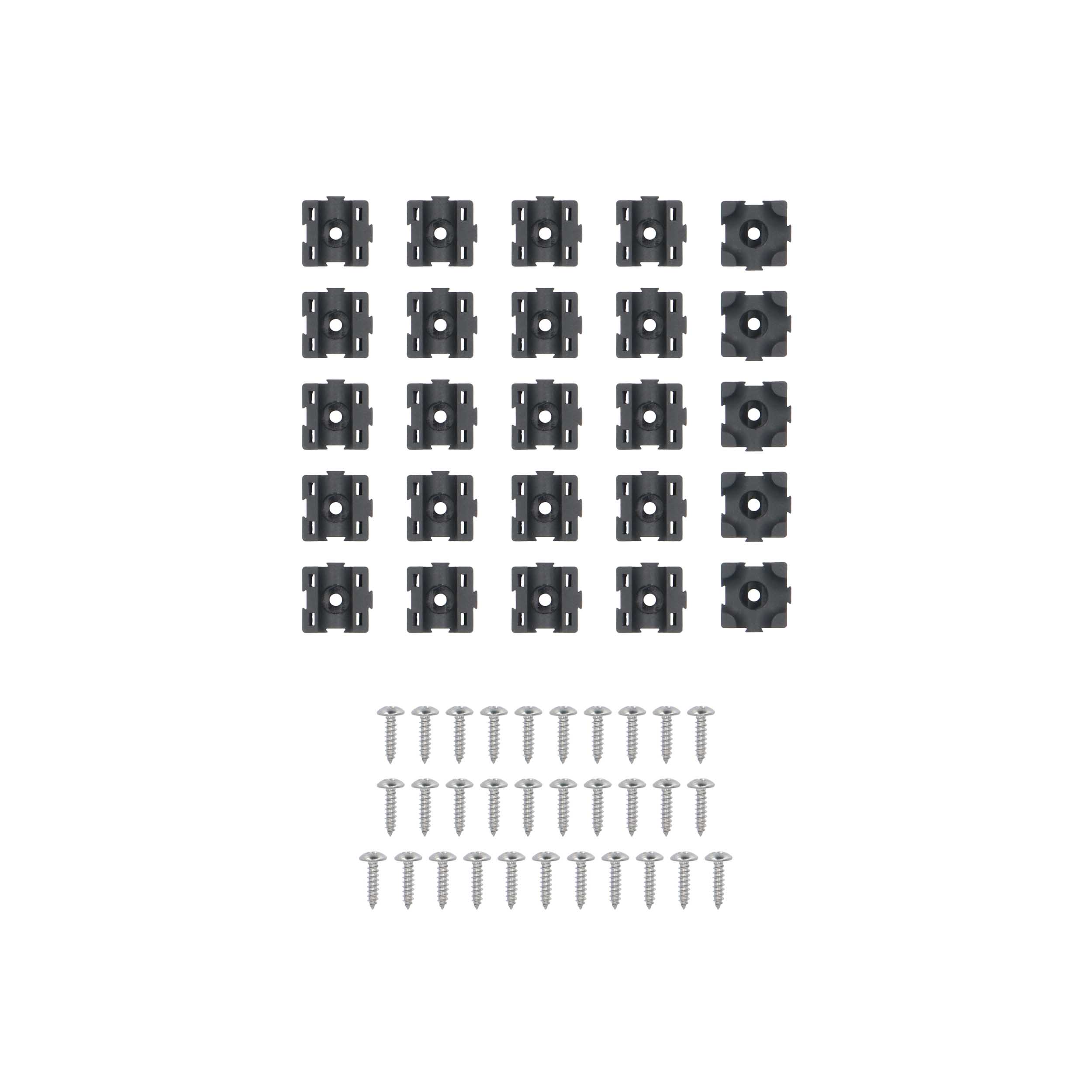 100-Piece 8GA to 4GA Modular Cable Management Clamp Set