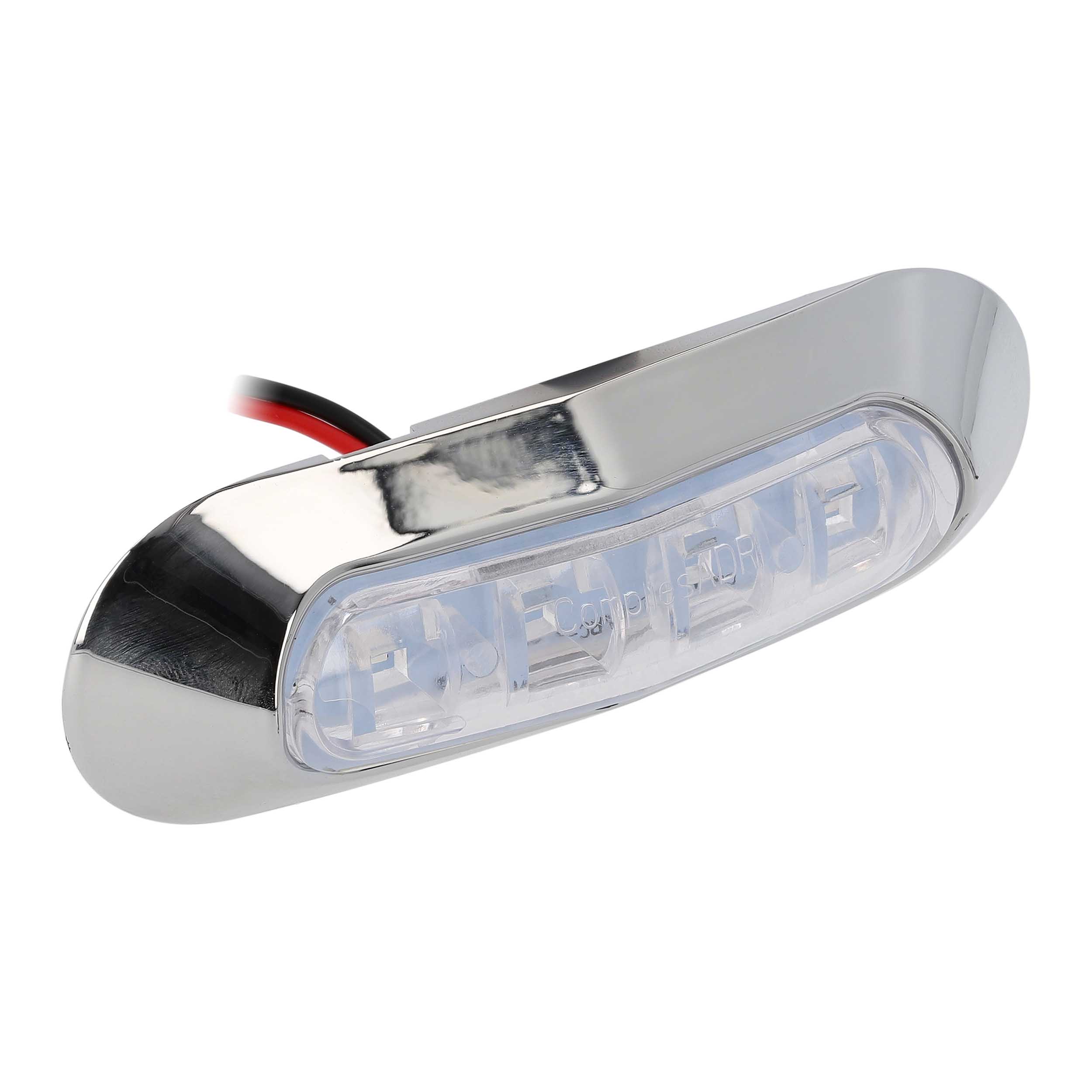 White 4-LED Accent Light - Chrome Plastic Bezel