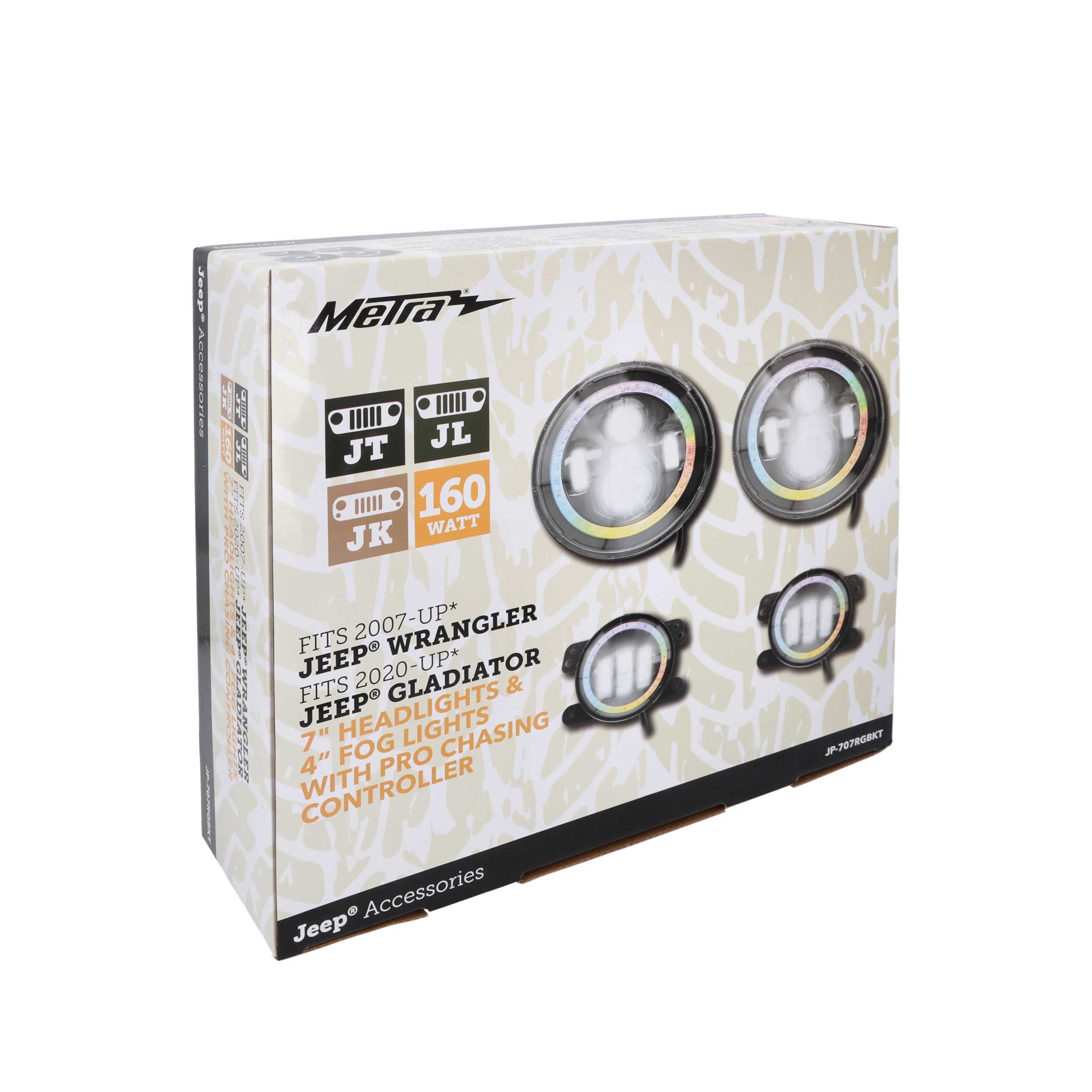 Chasing Halo LED 7" Headlights & 4" Fog Lights w/Controller