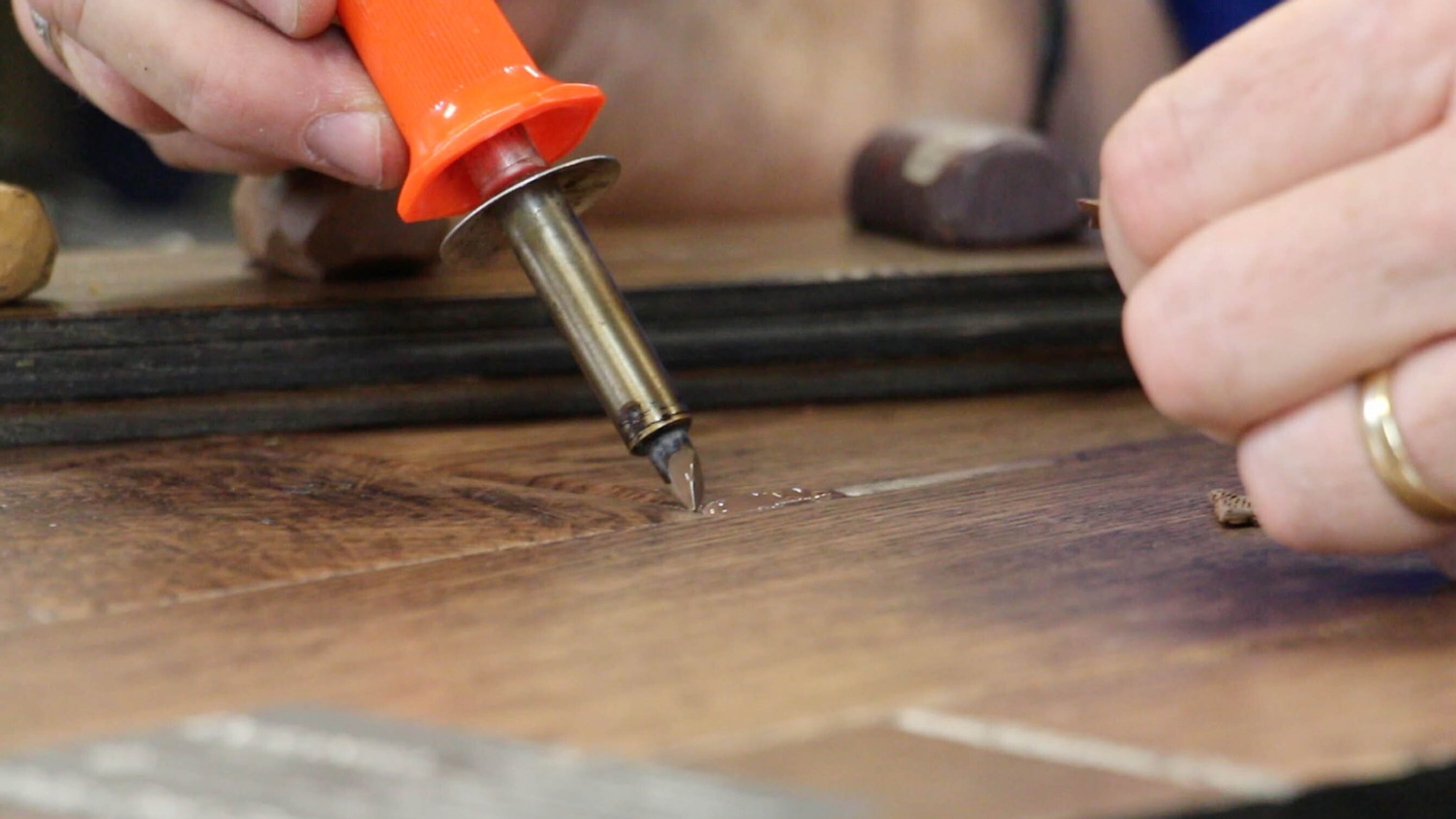 fixing wood floor chip