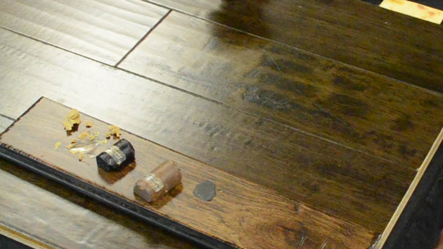 fix a wood floor scratch