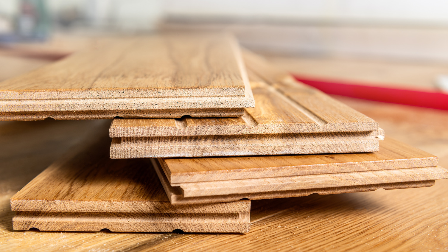 Solid hardwood flooring samples
