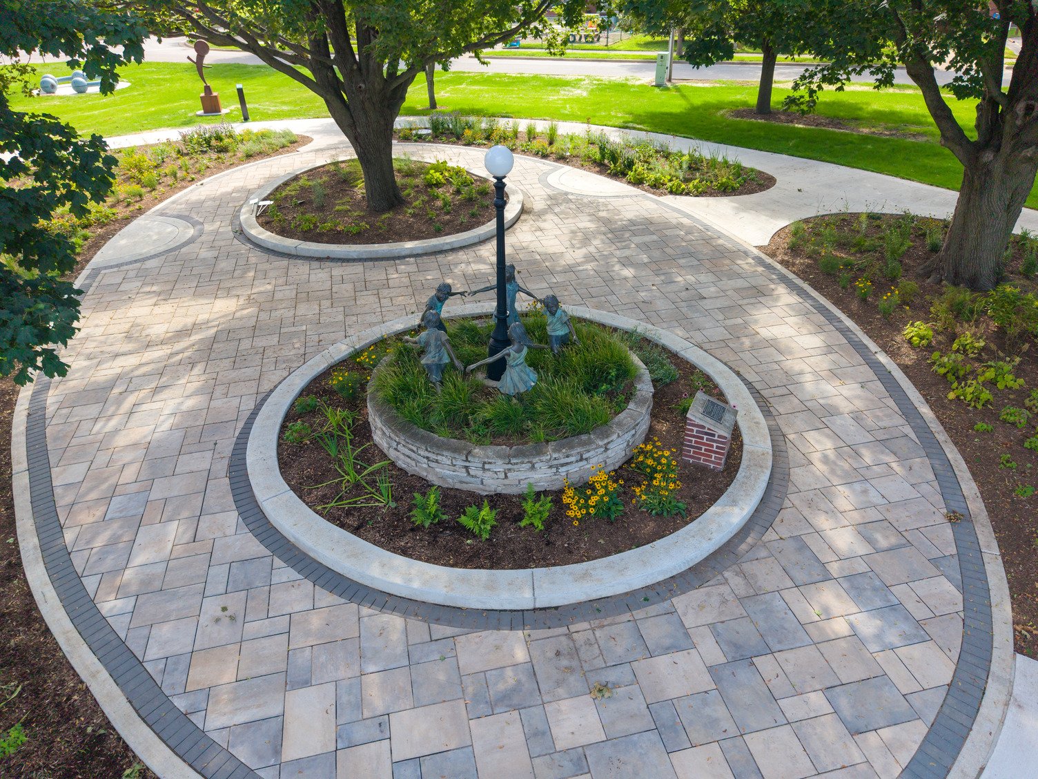 Aerial view of sculpture park